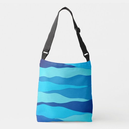 Ocean Blue Crossbody Bag Tragetaschen Mit Langen Trägern (Vorderseite)