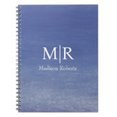 Ocean Blue Custom Monogram Name Notizblock (Vorderseite)