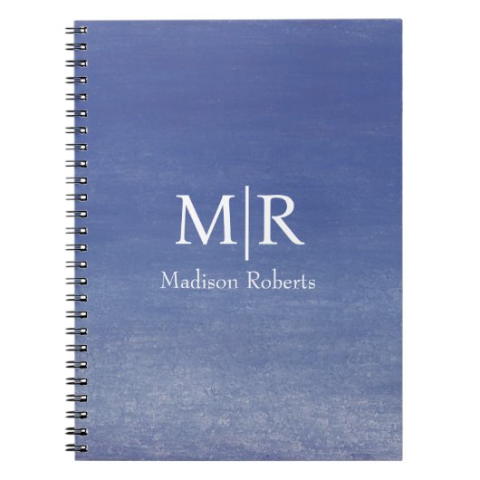 Ocean Blue Custom Monogram Name Notizblock (Vorderseite)