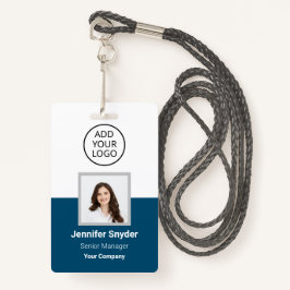 Ocean Blue, Employee Foto ID w/QR Code, Company Ausweis