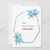Ocean Blue Floral Bridesmaid Einladungskarten (Vorderseite)