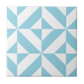 Ocean Blue Geometric Deko Cube Pattern Fliese (Vorderseite)
