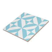 Ocean Blue Geometric Deko Cube Pattern Fliese (Seite)