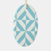 Ocean Blue Geometric Deko Cube Pattern Keramik Ornament (Rechts)