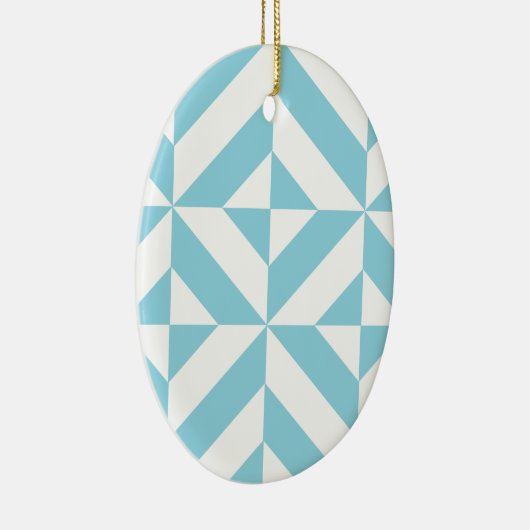 Ocean Blue Geometric Deko Cube Pattern Keramik Ornament (Rechts)
