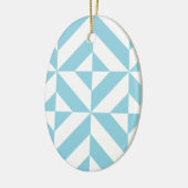 Ocean Blue Geometric Deko Cube Pattern Keramik Ornament (Links)