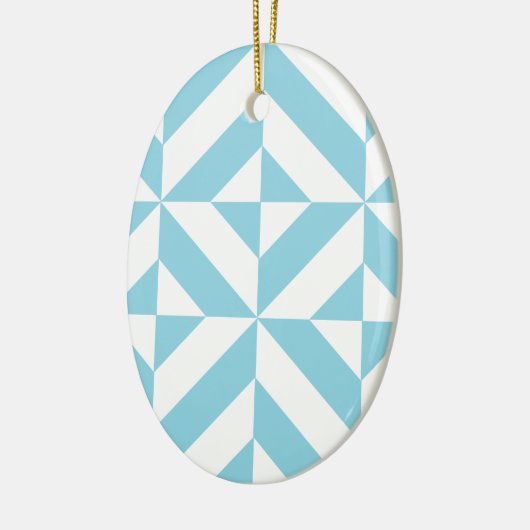 Ocean Blue Geometric Deko Cube Pattern Keramik Ornament (Links)