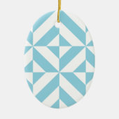 Ocean Blue Geometric Deko Cube Pattern Keramik Ornament (Vorne)