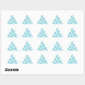 Ocean Blue Geometric Deko Muster Dreieckiger Aufkleber (Blatt)