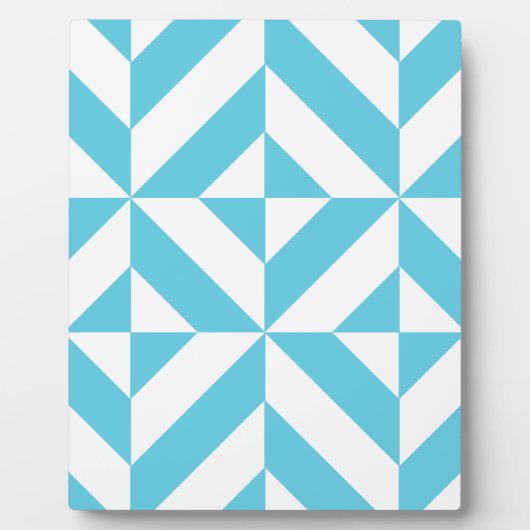 Ocean Blue Geometric Deko Muster Fotoplatte (Vorderseite)