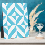 Ocean Blue Geometric Deko Muster Fotoplatte (Seite)