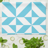 Ocean Blue Geometric Deko Muster Handtuch (Gefaltet)