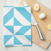 Ocean Blue Geometric Deko Muster Handtuch (Viertel Falte)