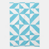 Ocean Blue Geometric Deko Muster Handtuch (Vertikal)