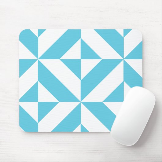 Ocean Blue Geometric Deko Muster Mousepad (Mit Mouse)