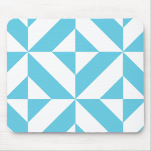 Ocean Blue Geometric Deko Muster Mousepad
