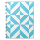 Ocean Blue Geometric Deko Muster Notizblock (Vorderseite)
