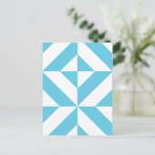 Ocean Blue Geometric Deko Muster Postkarte (Stehend Vorderseite)