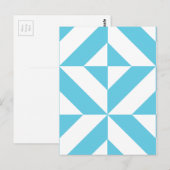 Ocean Blue Geometric Deko Muster Postkarte (Vorne/Hinten)