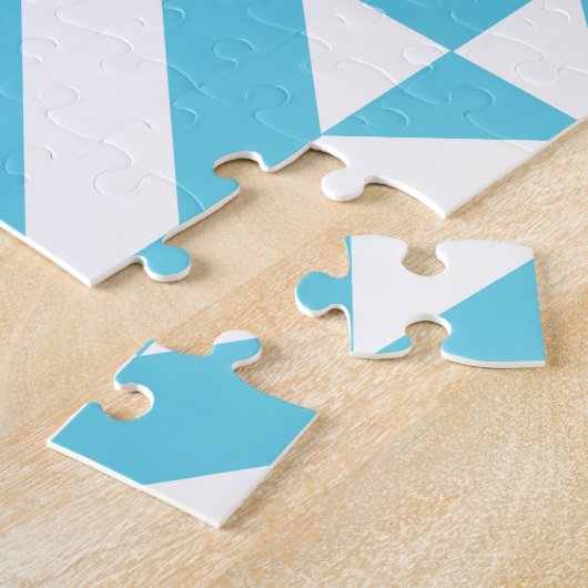 Ocean Blue Geometric Deko Muster Puzzle (Seite)