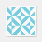 Ocean Blue Geometric Deko Muster Serviette (Vorderseite)