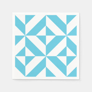 Ocean Blue Geometric Deko Muster Serviette