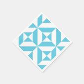 Ocean Blue Geometric Deko Muster Serviette (Ecke)