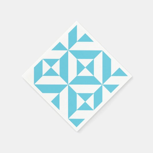Ocean Blue Geometric Deko Muster Serviette (Ecke)