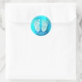 Ocean Blue Glitzer Feet Baby Dusche Gefallen Viele Runder Aufkleber (Tasche)