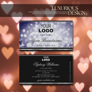 Ocean Blue Glitzer Logo Schwarz Silver Decke Borde Visitenkarte