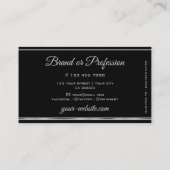 Ocean Blue Glitzer Stars Black Silver Deco Border Visitenkarte (Rückseite)