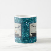 Ocean Blue Glitzer Titanic Personalisiert Girl Kaffeetasse (Mittel)