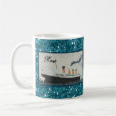Ocean Blue Glitzer Titanic Personalisiert Girl Kaffeetasse (Links)
