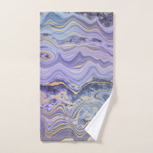 OCEAN BLUE GOLD MARBLE SWIRL TOWEL SET (Handtuch)