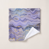 OCEAN BLUE GOLD MARBLE SWIRL TOWEL SET (Waschlappen)