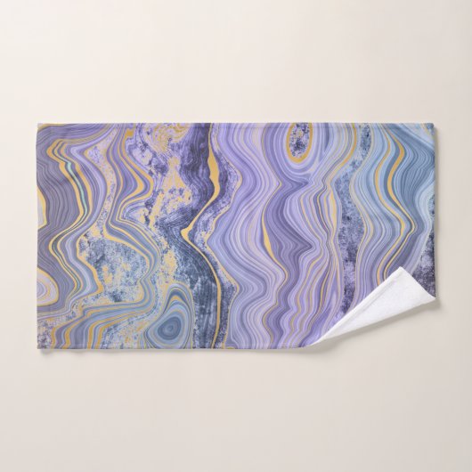 OCEAN BLUE GOLD MARBLE SWIRL TOWEL SET (Handtuch)