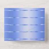 Ocean Blue Gold Ribbon Wedding All In One Einladung (Rückseite)