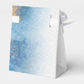 Ocean Blue Gold Watercolor Begrüßung Geschenkschachtel (Rückseite)