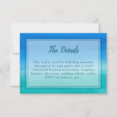 Ocean Blue Green Beach Wedding Details Card Einladung (Vorderseite)