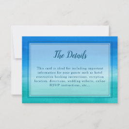 Ocean Blue Green Beach Wedding Details Card Einladung