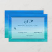 Ocean Blue Green Beach Wedding RSVP Card Einladung (Vorne/Hinten)