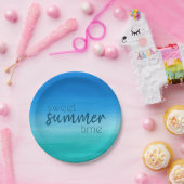 Ocean Blue Green Summer Party Pappteller (Party)