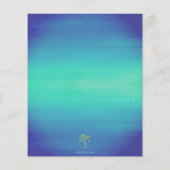Ocean Blue Green Tropical Palm Hochzeitseinladung (Rückseite)