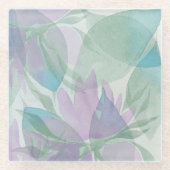 Ocean Blue Green Watercolor Transparenter Lavander Glasuntersetzer (Vorderseite)