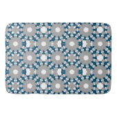 Ocean Blue Grey White Conneccles-Muster Badematte (Vorderseite)