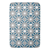 Ocean Blue Grey White Conneccles-Muster Badematte (Vorderseite Vertikal)