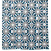 Ocean Blue Grey White Conneccles-Muster Duschvorhang (Vorderseite)
