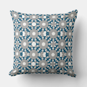 Ocean Blue Grey White Conneccles-Muster Kissen