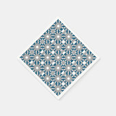 Ocean Blue Grey White Conneccles-Muster Serviette (Ecke)