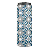 Ocean Blue Grey White Conneccles-Muster Thermosbecher (Rückseite)